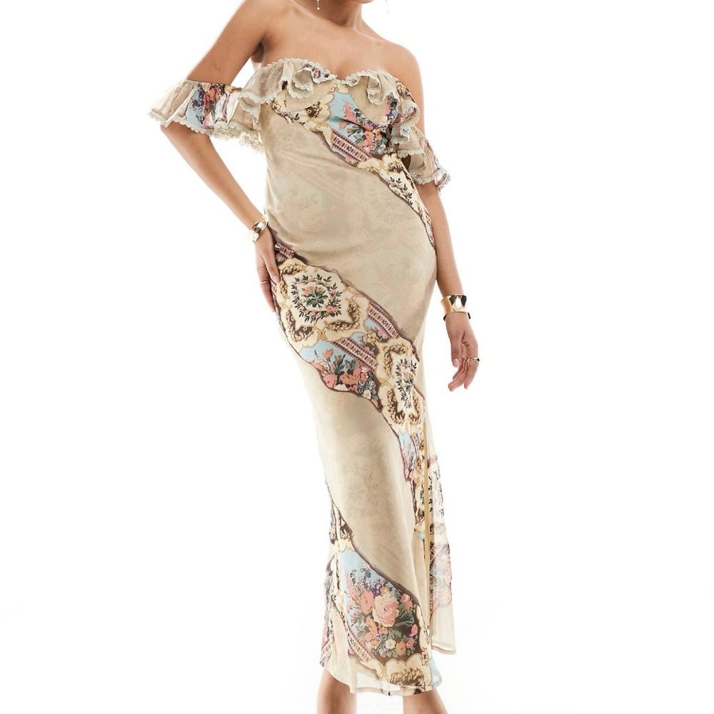 Floral Off-Shoulder Maxi Dress